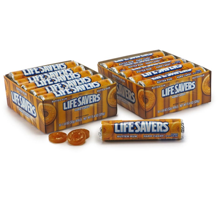 LIFESAVERS HARD CANDY ROLL IN DISPLAY BUTTER RUM Jumbo Jelly Bean Corp.